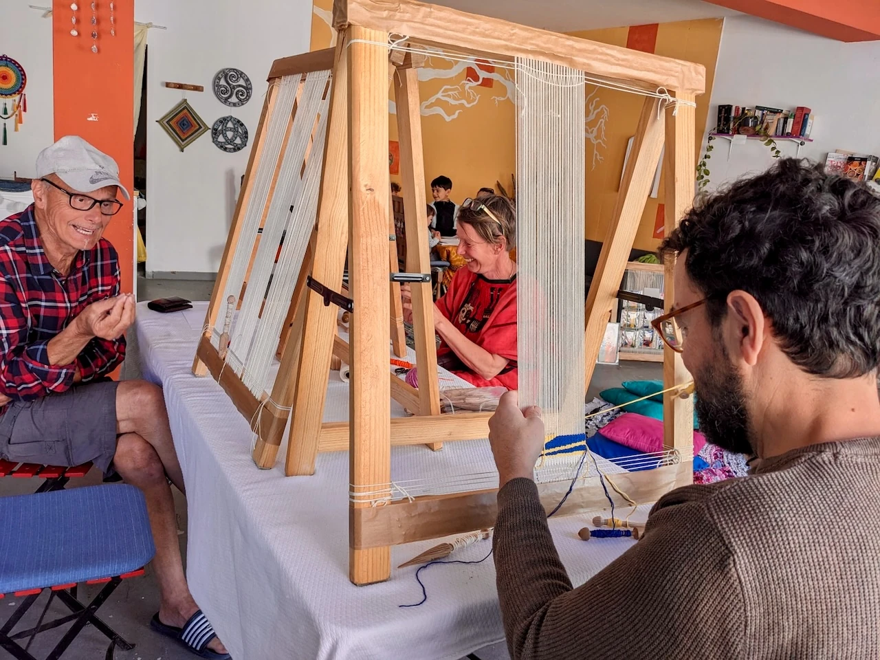 Tecer tapeçarias durante um curso